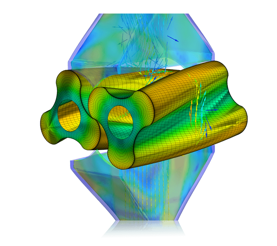 Lobe-pump-hardware-twin-mesh-pump-simulation-rotor-rotary-analysis-and-Impact-Mosaic-Meshing-SimuTech-Group