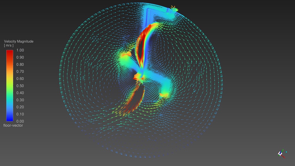 flowfield 1 mps in industrial tank