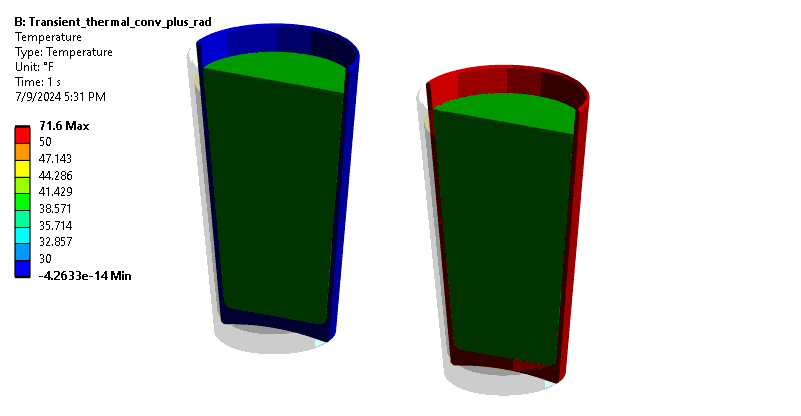 Figure 2 Simple Transient Thermal Animation in Ansys Mechanical