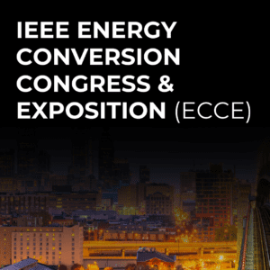 Pennsylvania cityscape with a black gradient and white text saying "IEEE Energy Conversion Congress & Exposition (ECCE)"