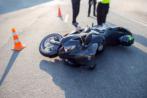 Broken,Motorcycle,On,The,Road,Accident,Site