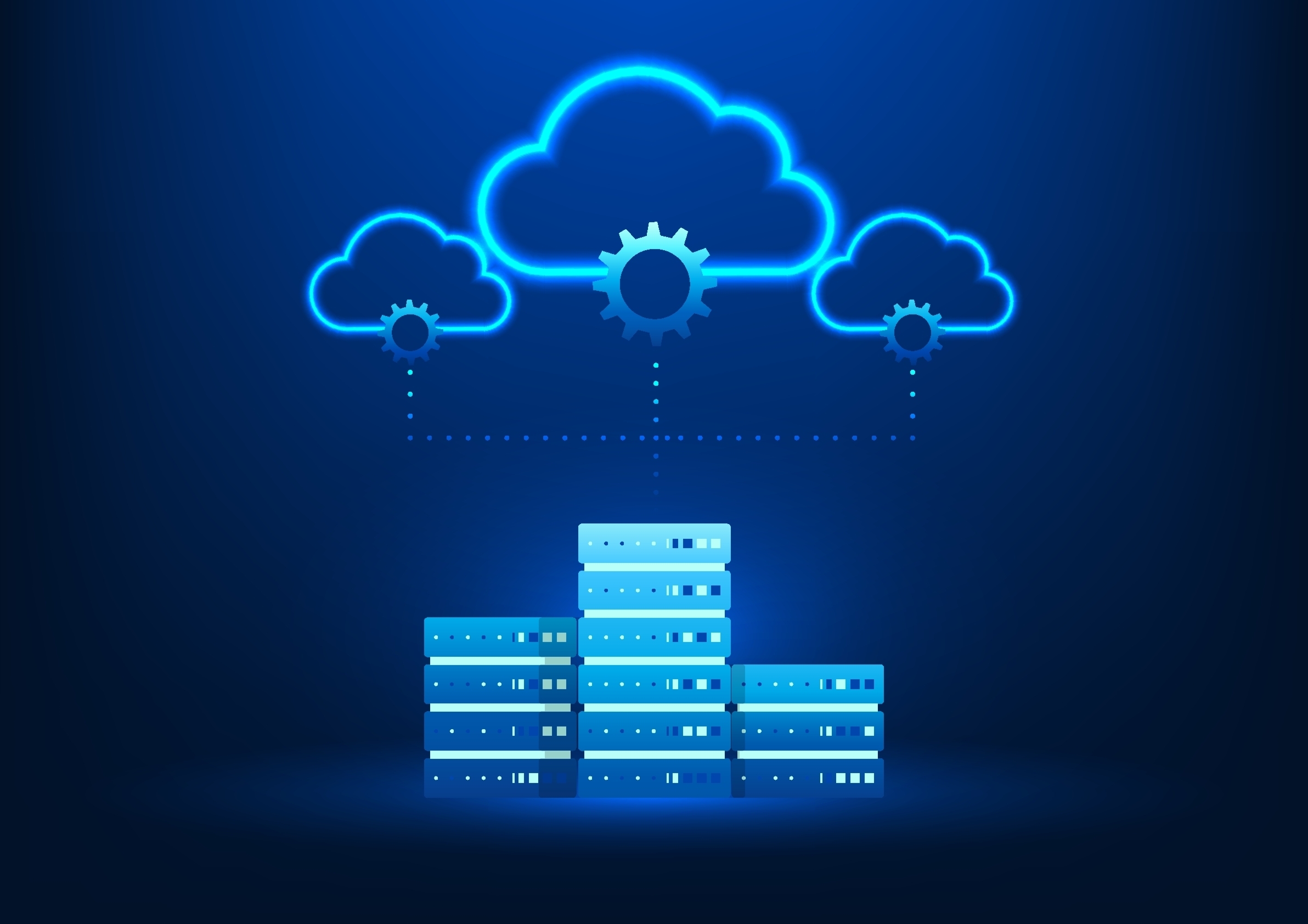 Cloud,Technology,Background,,Cloud-connected,Servers,,Representing,Efficient,Data,Storage,And