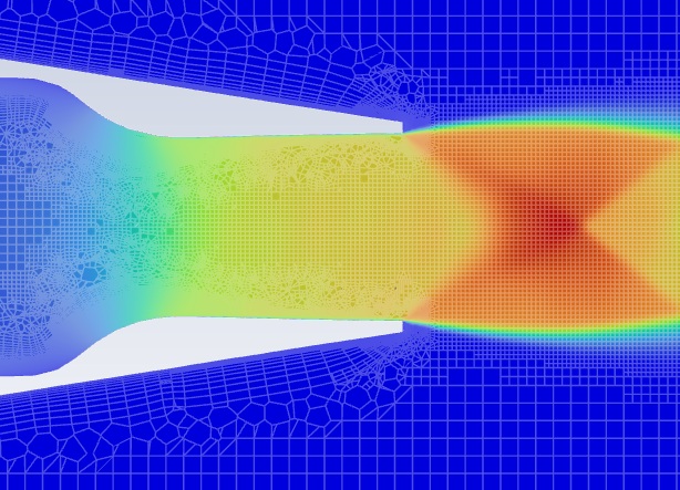 compressible flow nozzel mesh diamond simulation