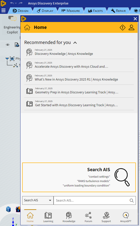 ansys engineering copilot interface