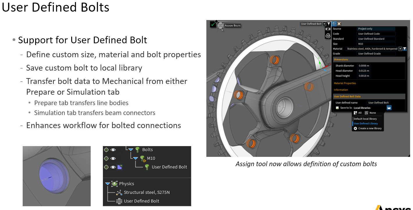 ansys engineering copilot user defined bolts