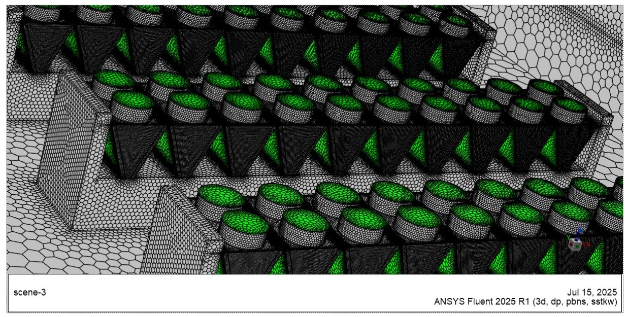 chiller surface mesh details - data center cooling simulation
