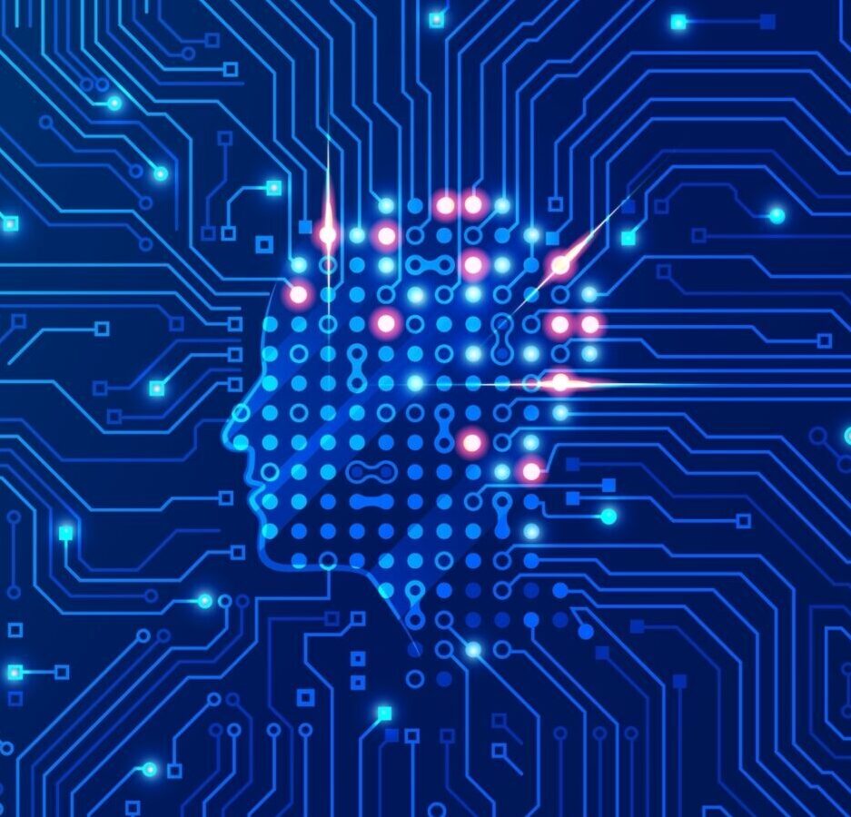 ai simulation capabilities abstract mind and brain microchip image
