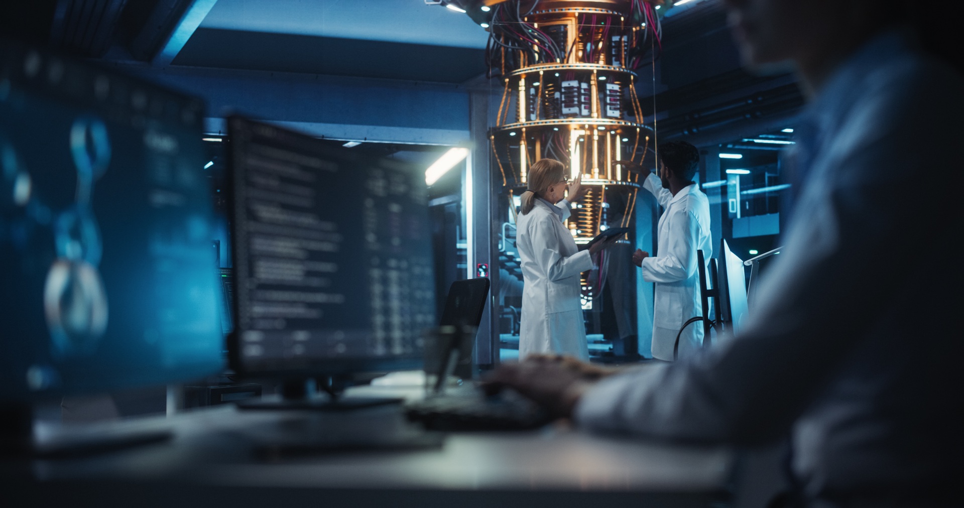 Female,And,Male,Engineers,Working,In,An,Advanced,Lab.,Technician