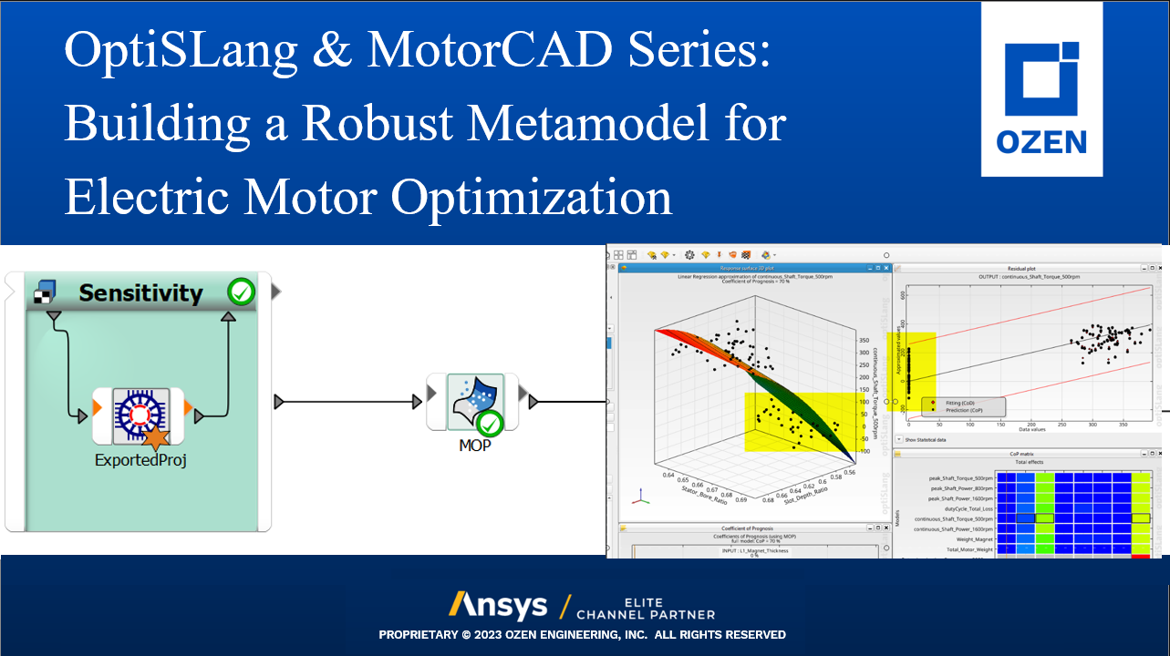 Electric Motor Optimization promo graphic from ansys