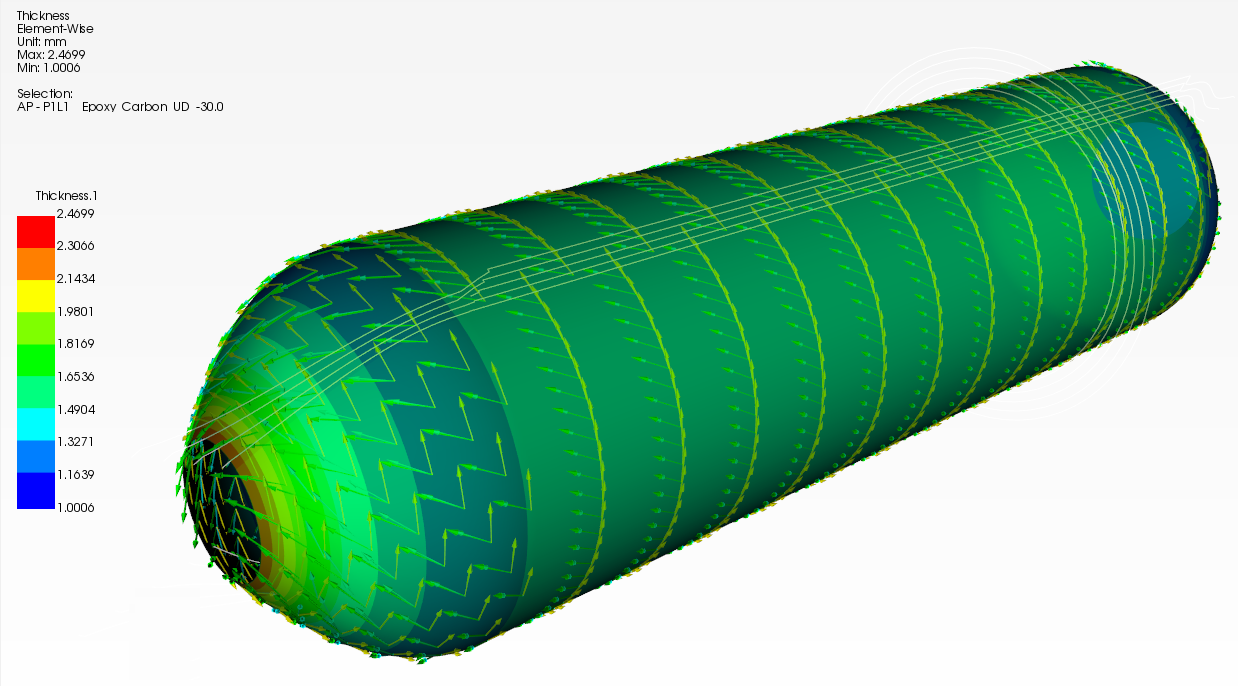 Ansys ACP composite tank modeling simulation graphic
