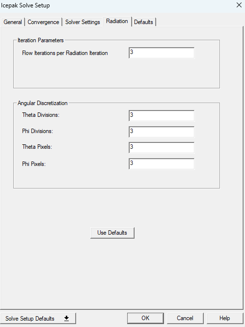 electric motor thermal simulation icepak settings screen