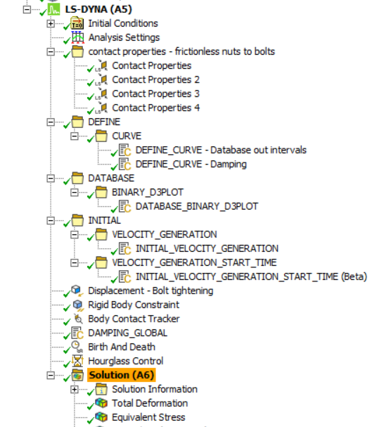 Prestressed Dynamic Simulation example
