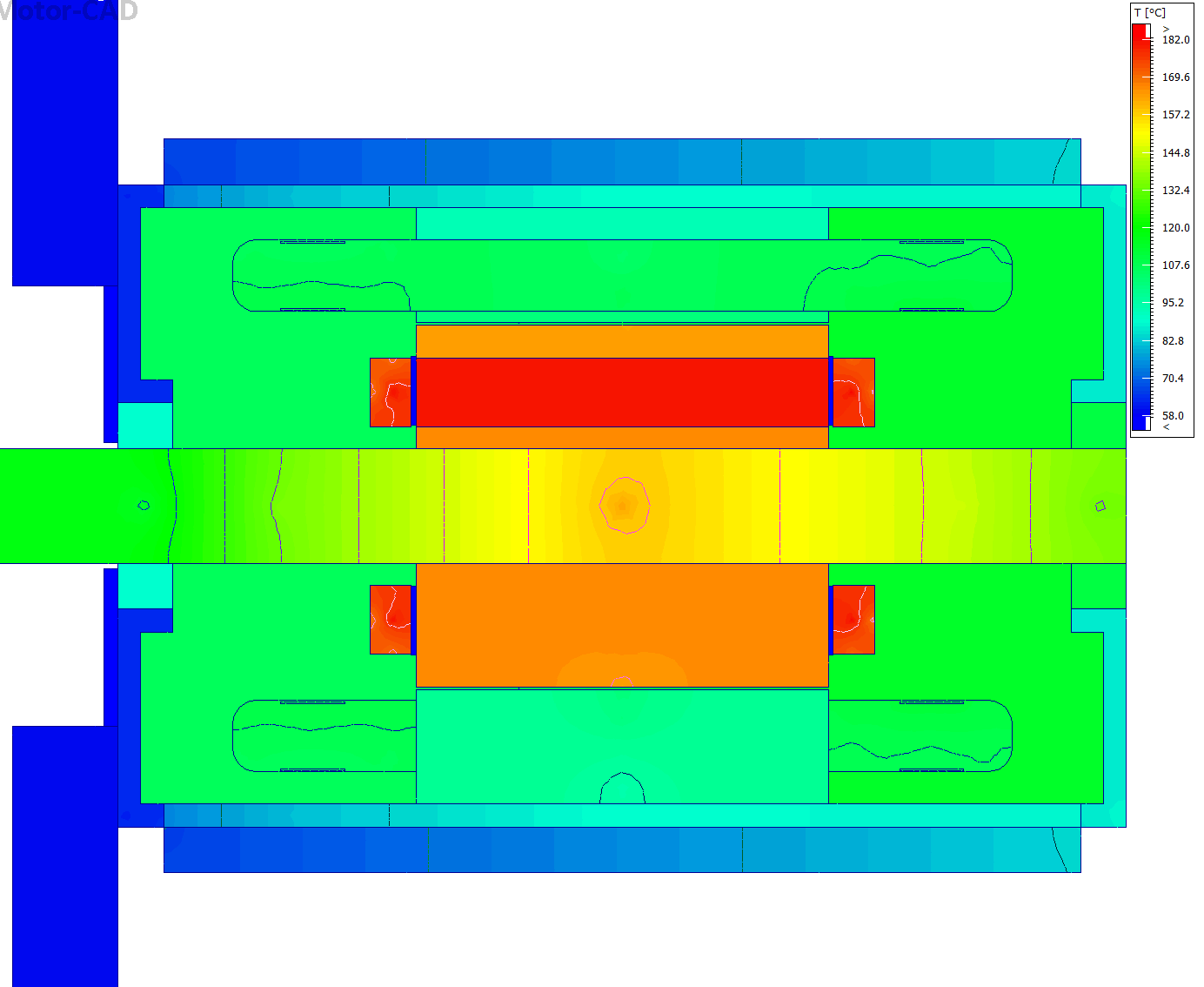 rare-earth-free electric motors colorful simulation image with gradients of blue and green and red.