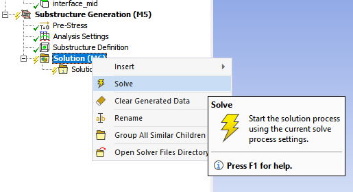 Export Substructure option in Ansys Mechanical