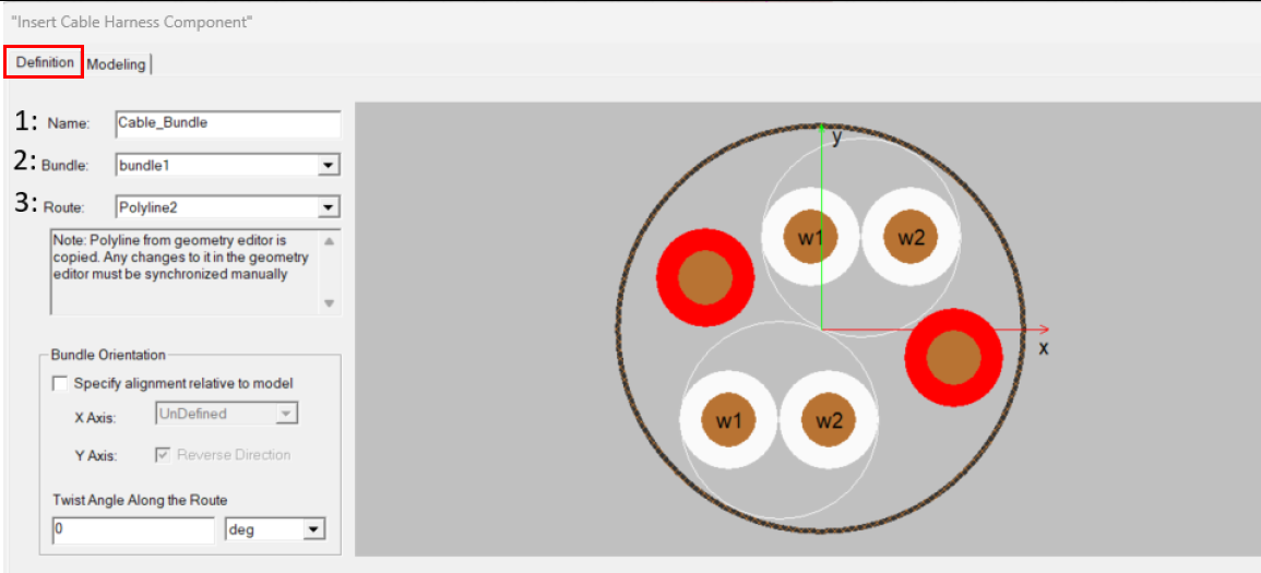 Figure 5 Creating cable harness from a cable bundle.