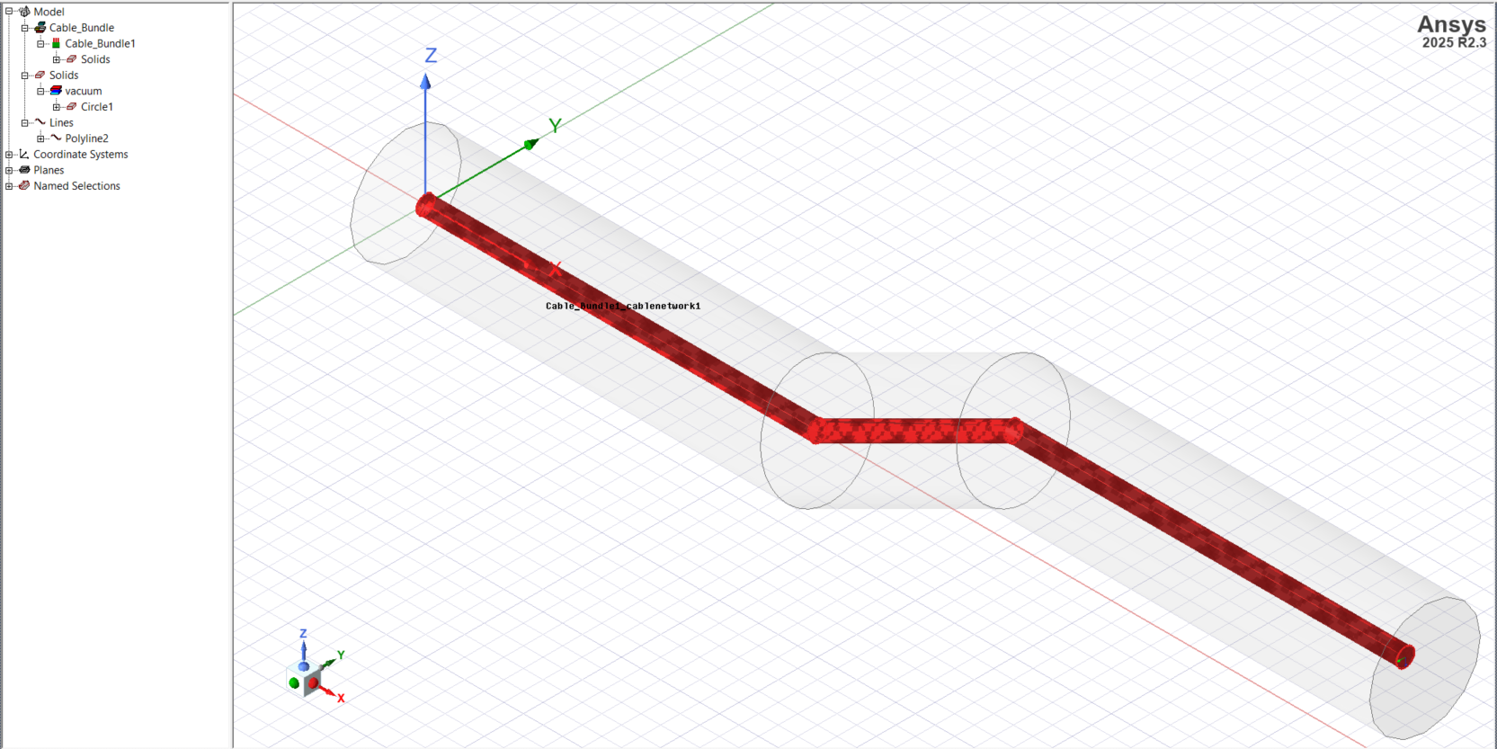 Figure 8 Cable harness geometry and surrounding airbox.