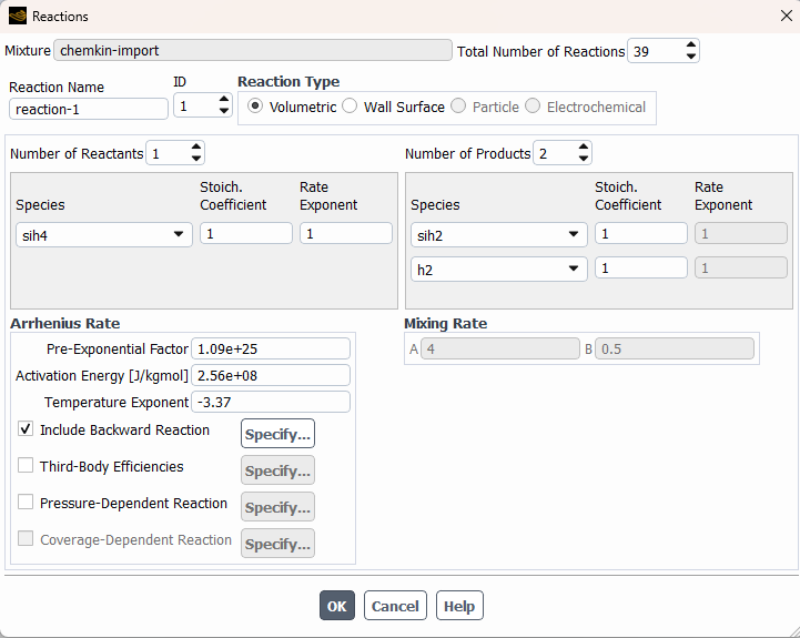 Ansys Fluent optiSLang CVD optimization chemkin mechanism implementation