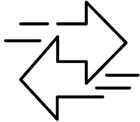 coupling flow back forth arrow line icon