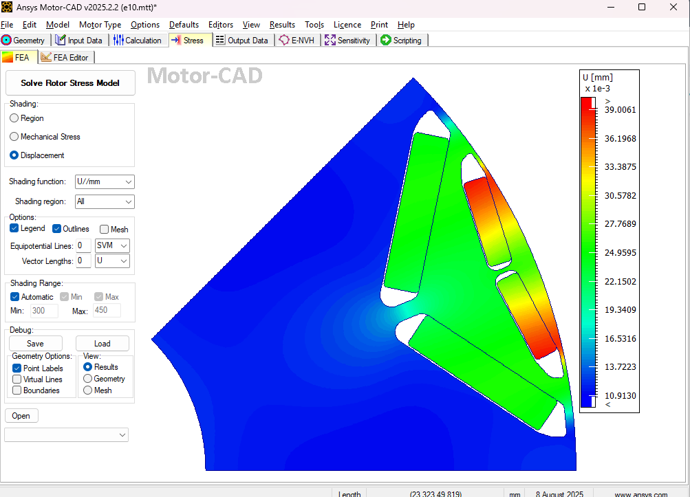 electric motor stress analysis simulation