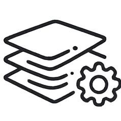 automation line icon stack layer gear