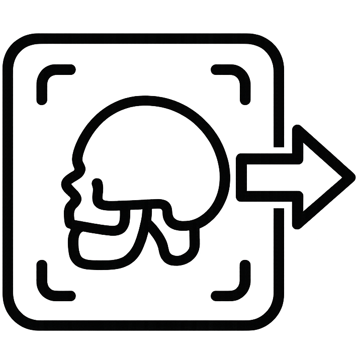 medical icons imaging xray skull device
