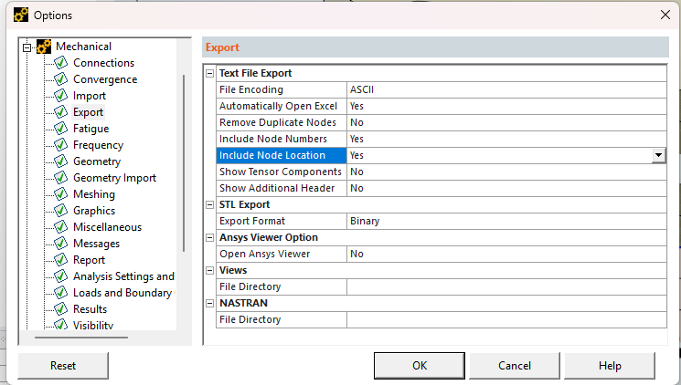 APDL in Ansys Mechanical export nodal coordinates