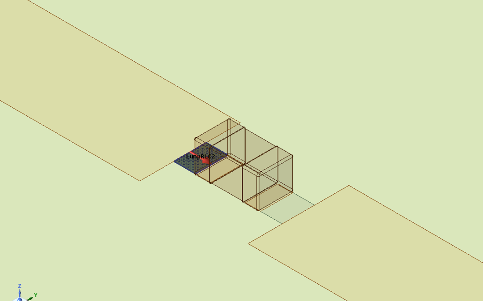 Figure 3 Capacitor modeled with Lumped RLC boundary