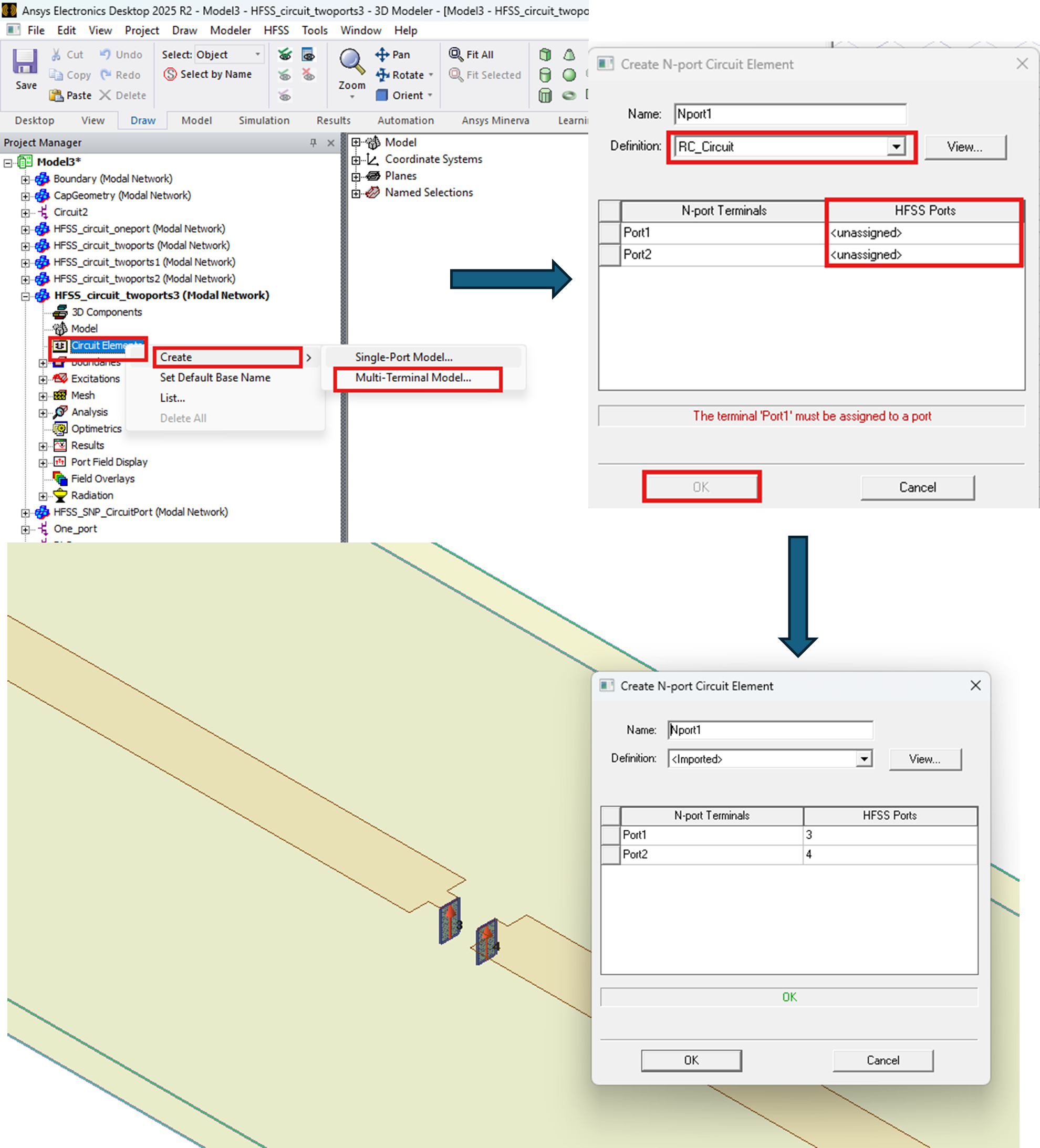 Figure 5 Importing touchstone file directly into HFSS