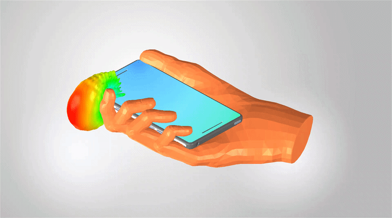 SAR behavior in the human hand