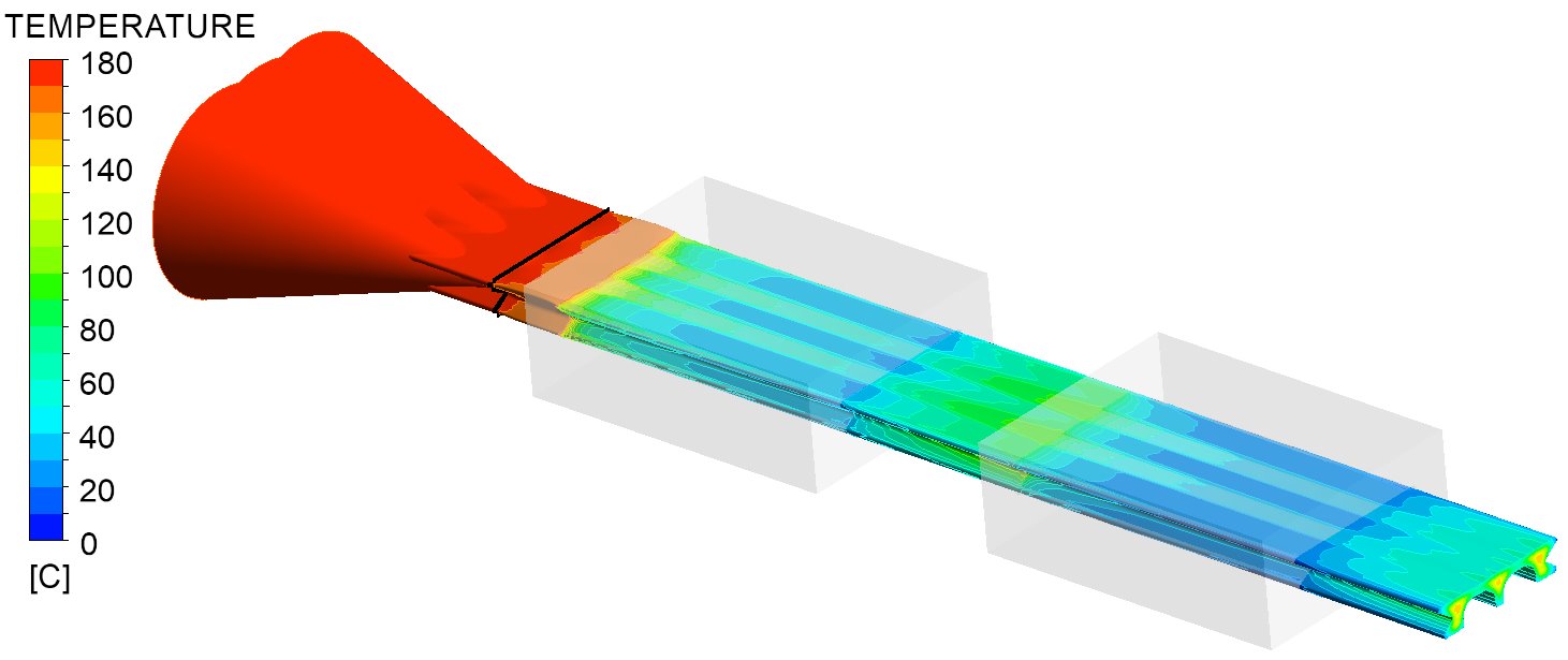 Ansys Polyflow example for polymer extrusion simulation