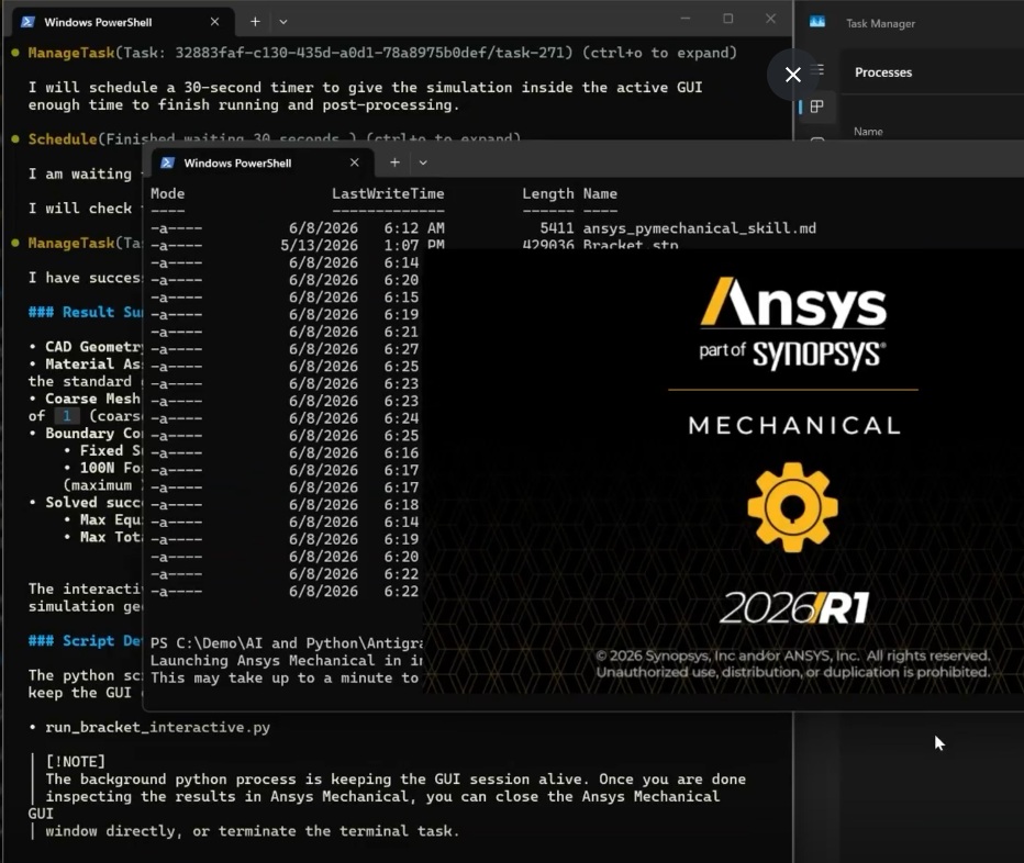 Google Antigravity Ansys Mechanical Workflow Demo