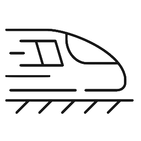 speed fast efficient train line icon