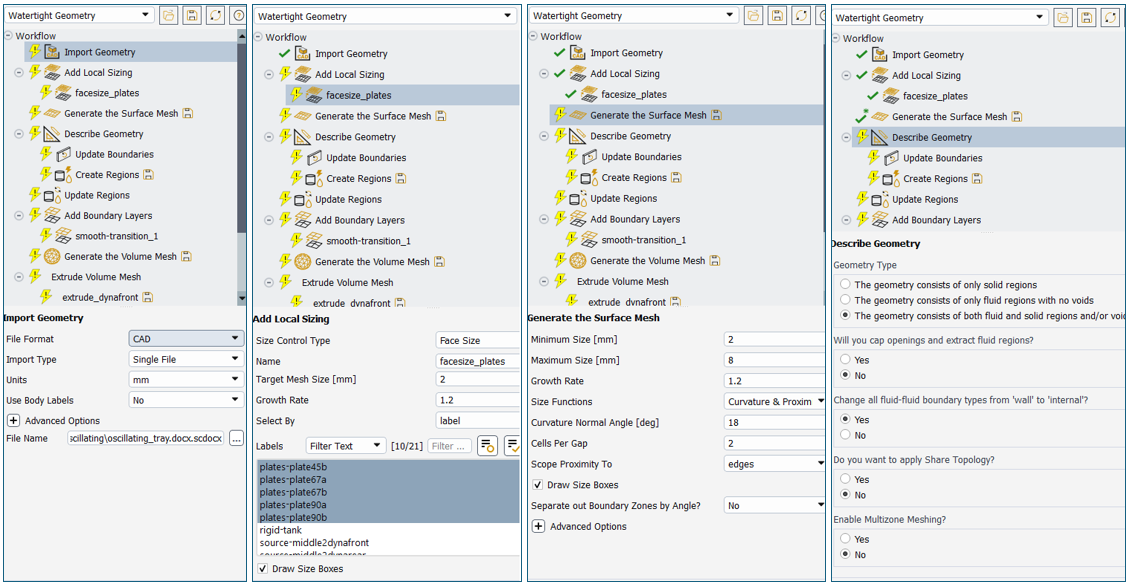 Ansys Fluent Dynamic Mesh simulation mesh setup steps