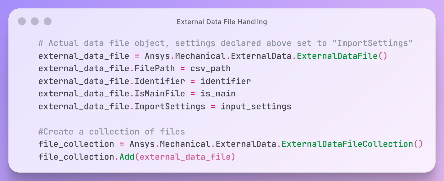 External Data File Handling