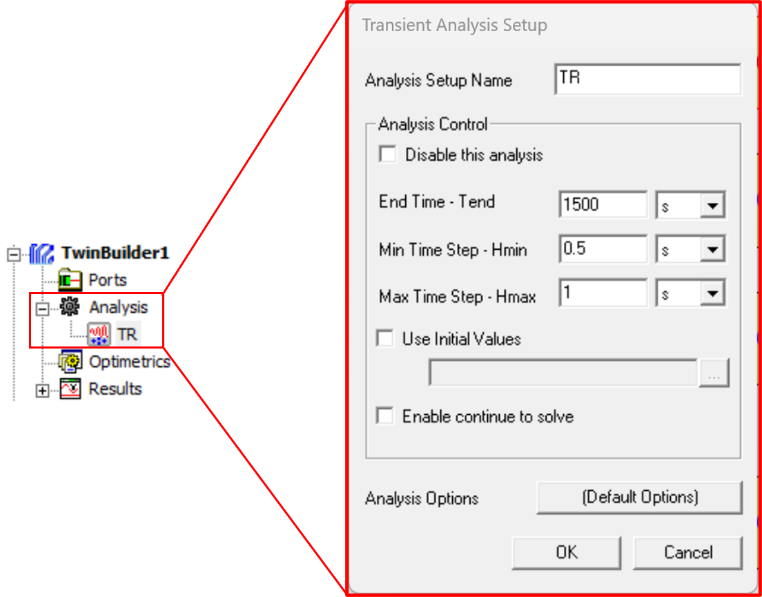 Figure 20. Setting up the LPV reduced order model analysis.