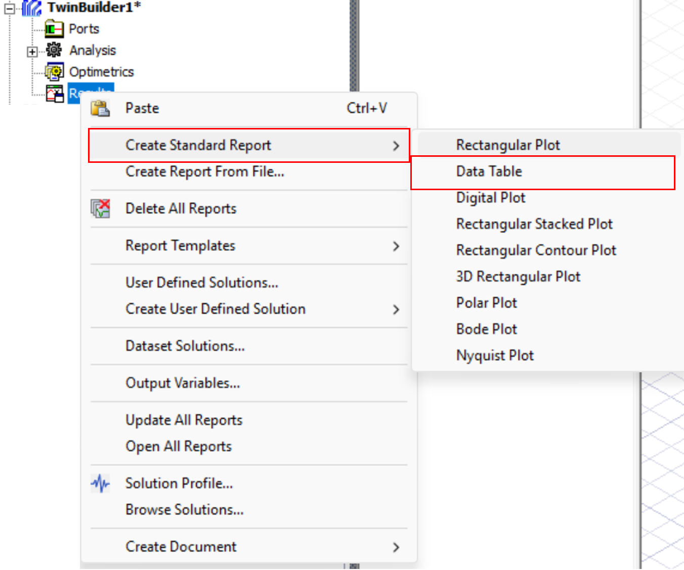 Figure 24. Creating data table from LPV ROM results.