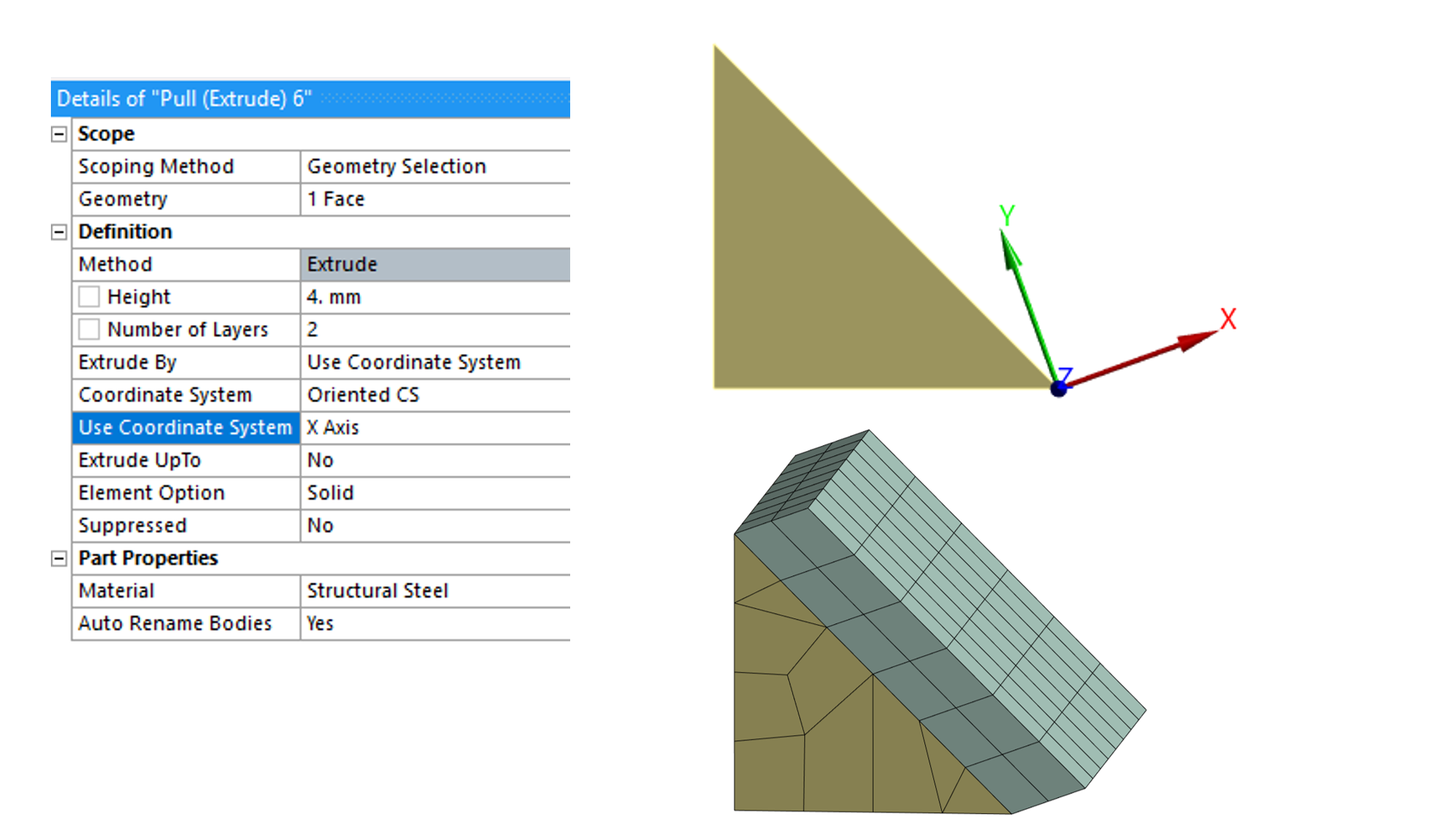 custom direction in ansys mechanical pull tool