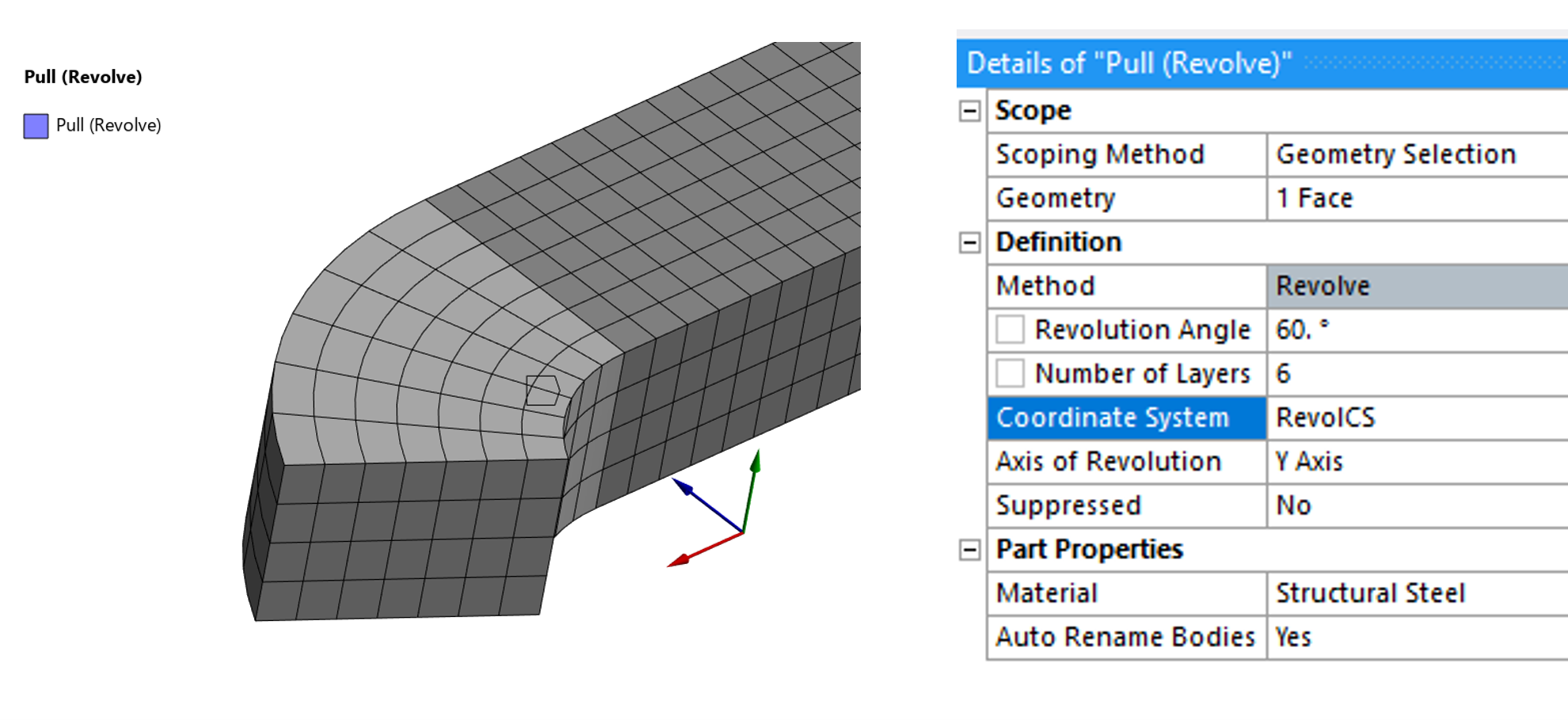 pull tool revolve option