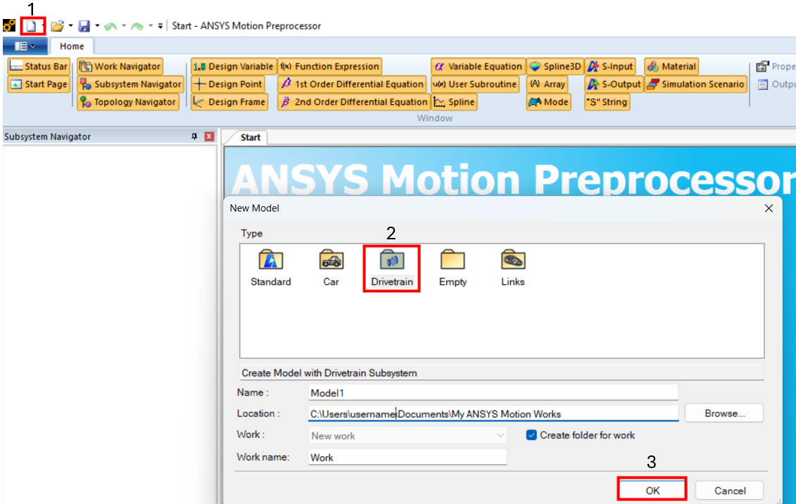 Ansys Mechanical preprocessor screen for bushing joint simulation setup