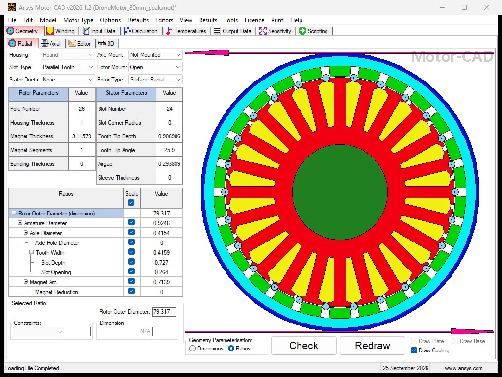 CFD drone motor in Motor-CAD