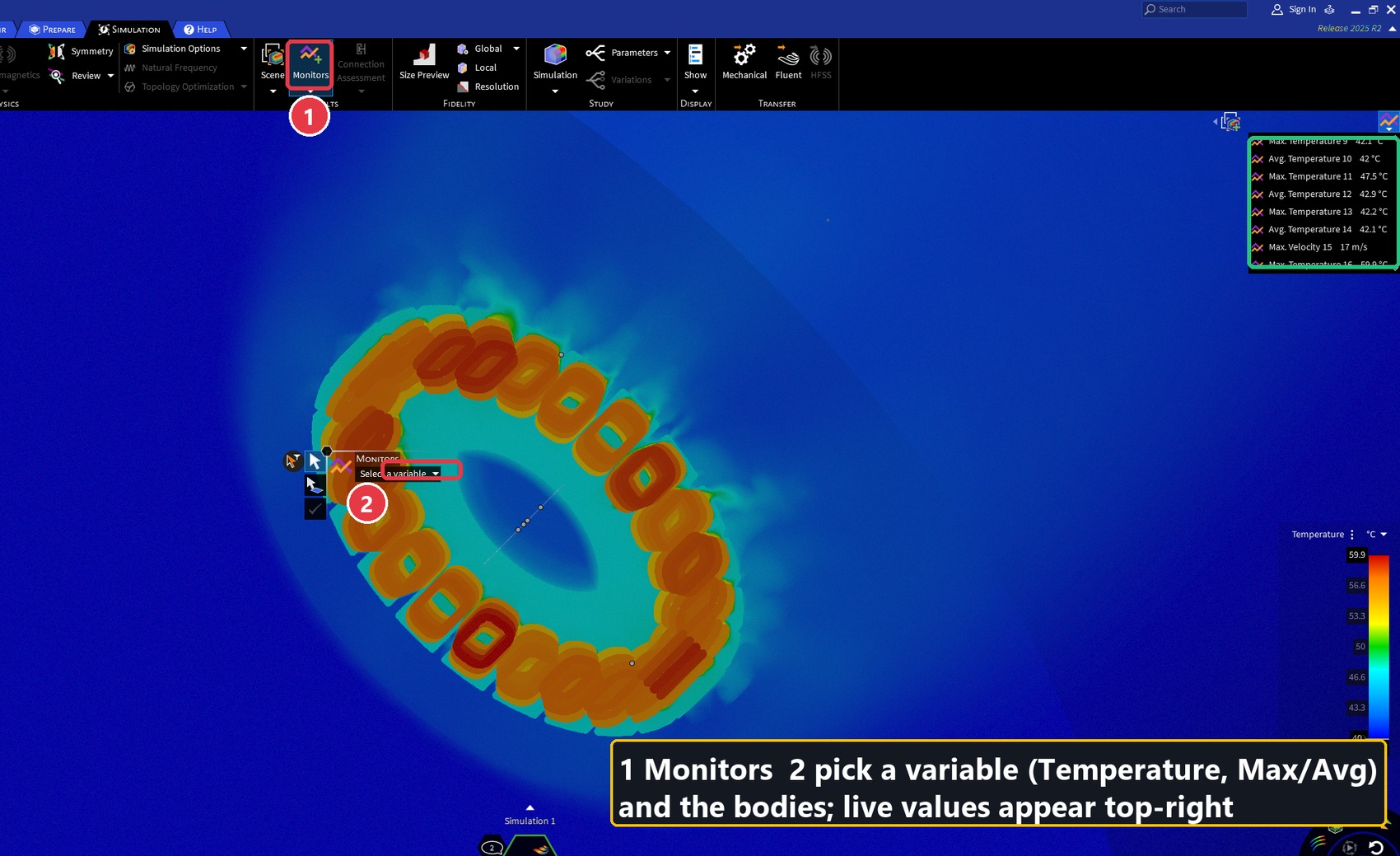 Results - Monitors - choose a variable