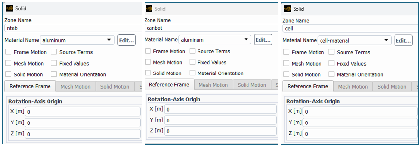 cell zones settings
