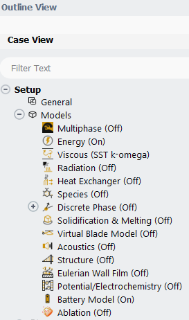 physics models outline view setup