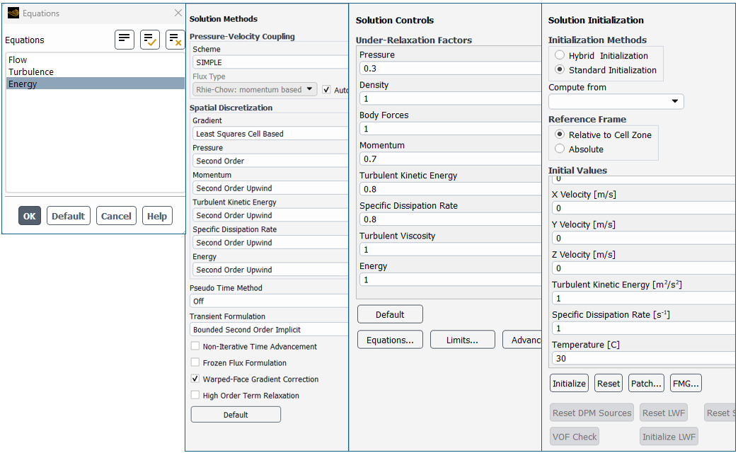 solver methods settings by example 1